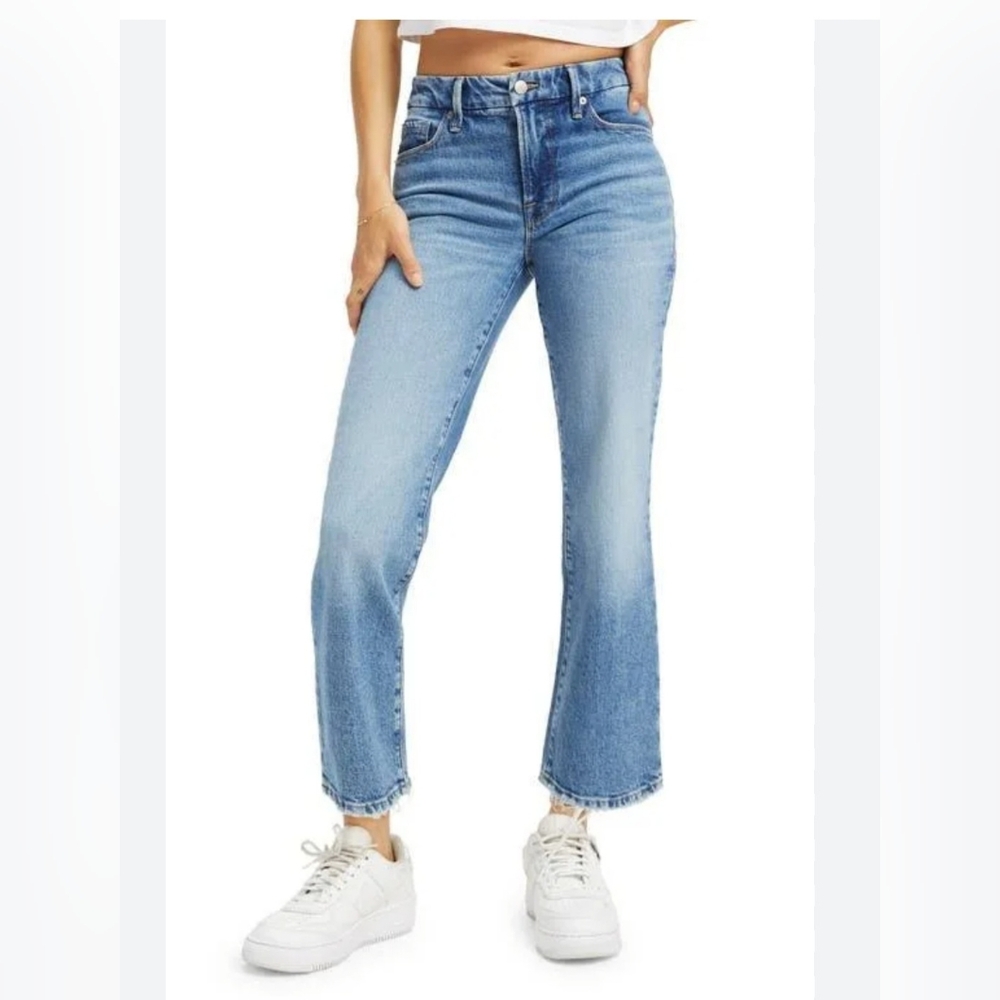 Good American Classic Blue Straight Leg Jeans
